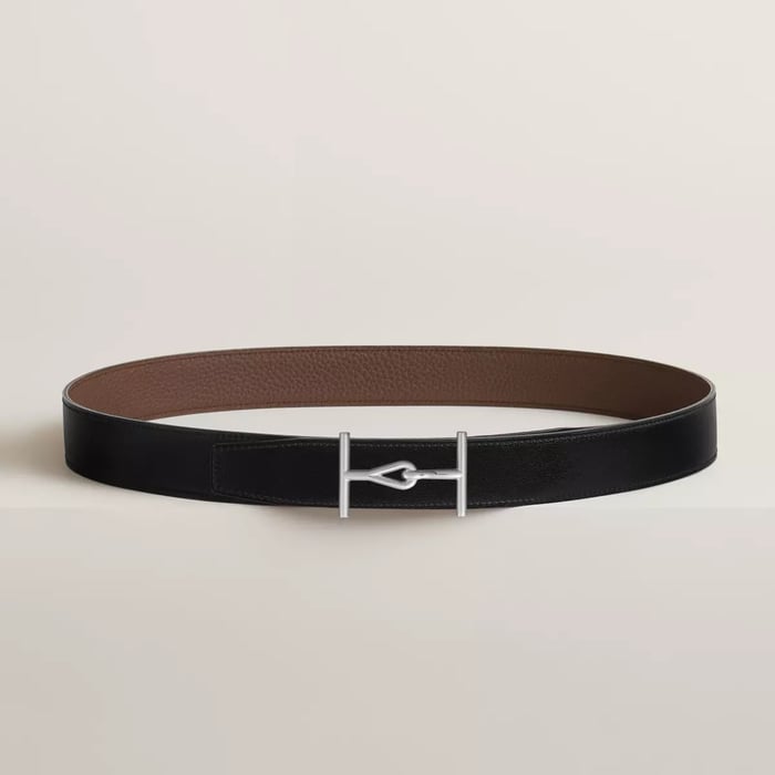 Jumbo Belt Buckle & Reversible Leather Strap 32 MM
