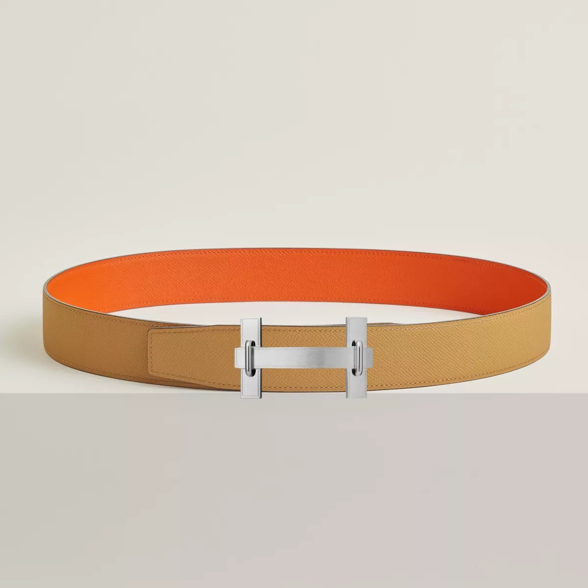 H Jumping belt buckle & Reversible leather strap 38 mm