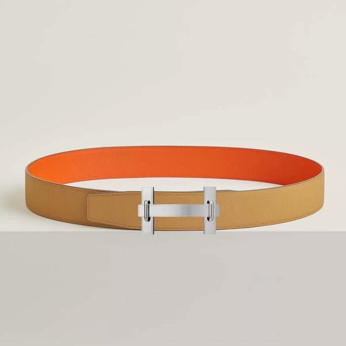 H Jumping Belt Buckle & Reversible Leather Strap 38 MM