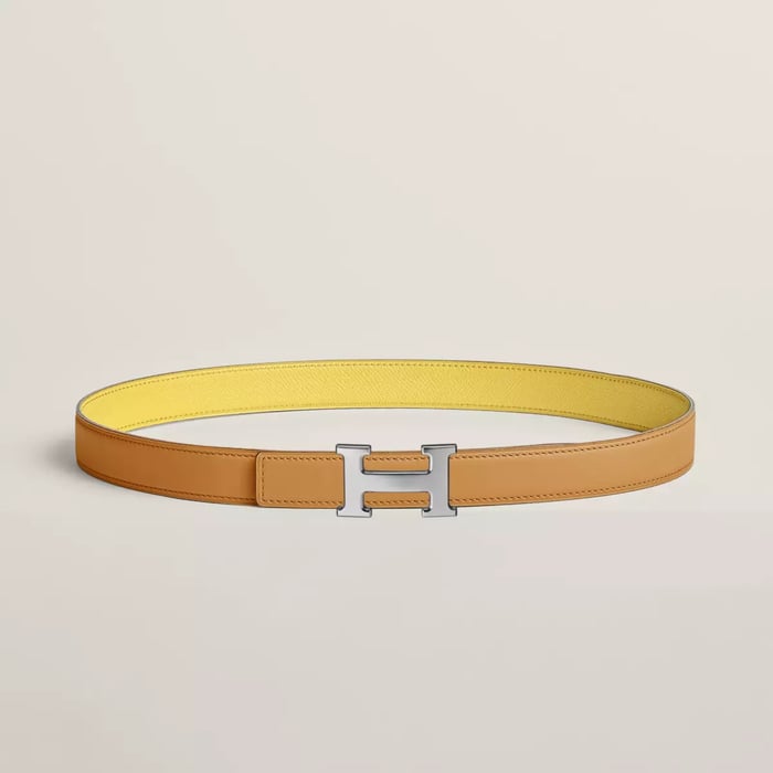 Mini H belt buckle & Reversible leather strap 24 mm