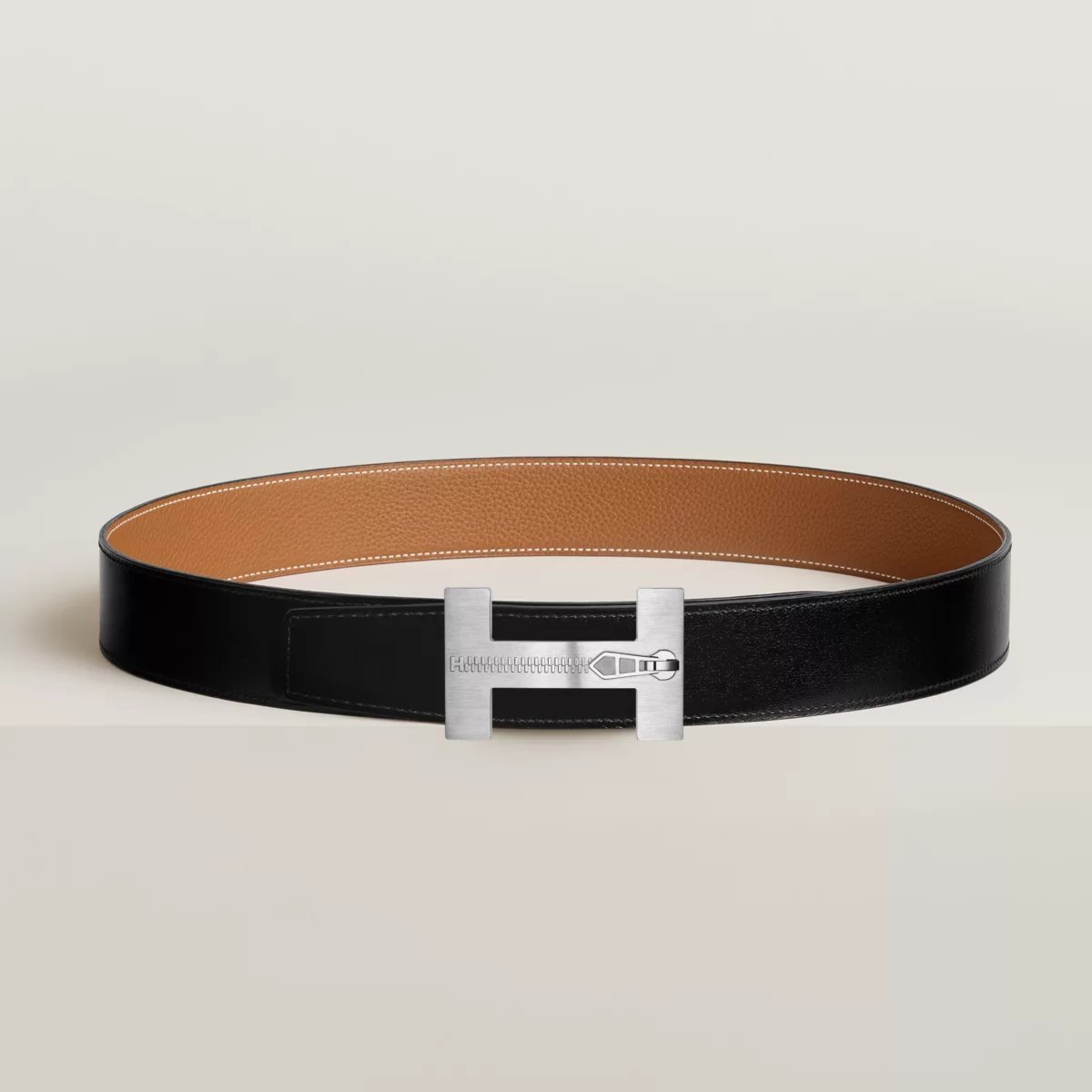 Quizz Ferme-Tout belt buckle & Reversible leather strap 38 mm