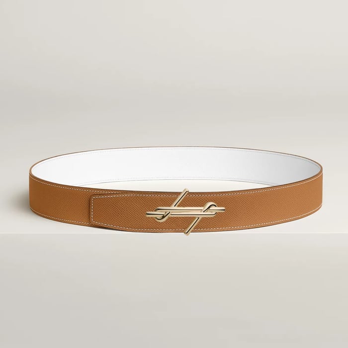 H Noue Belt Buckle & Reversible Leather Strap 38 MM