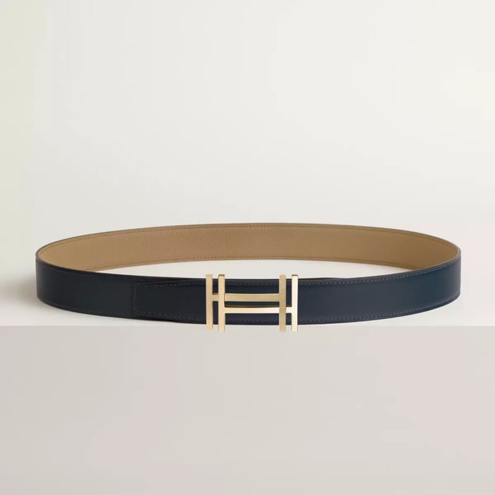 H au Carre 벨트 버클 & 리버서블 가죽 스트랩 32mm