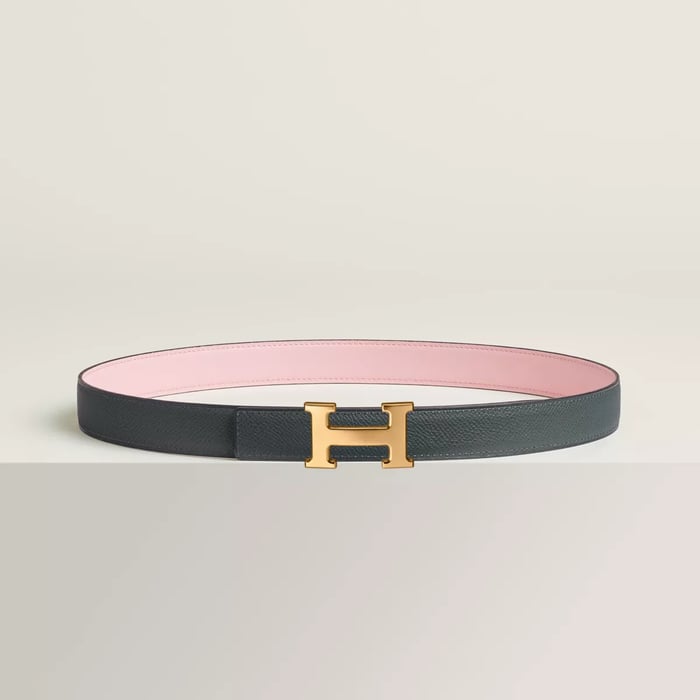 Mini H Belt Buckle & Reversible Leather Strap 24 MM