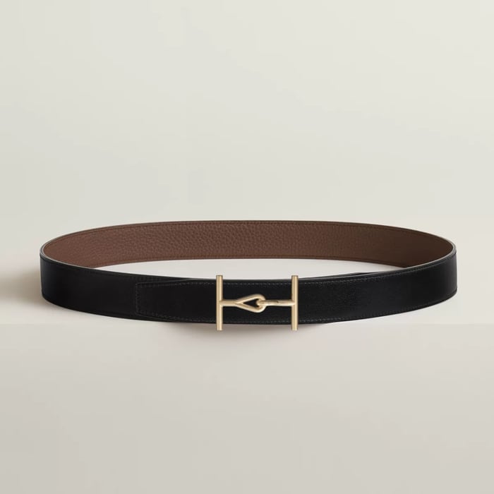 Jumbo Belt Buckle & Reversible Leather Strap 32 MM