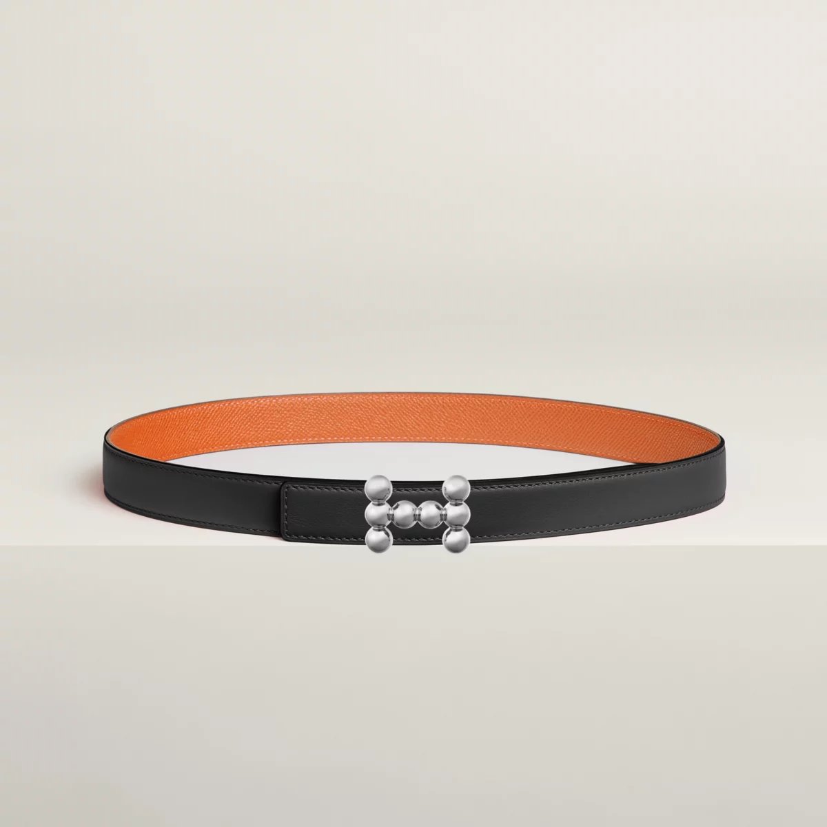 Bubble belt buckle & Reversible leather strap 24 mm