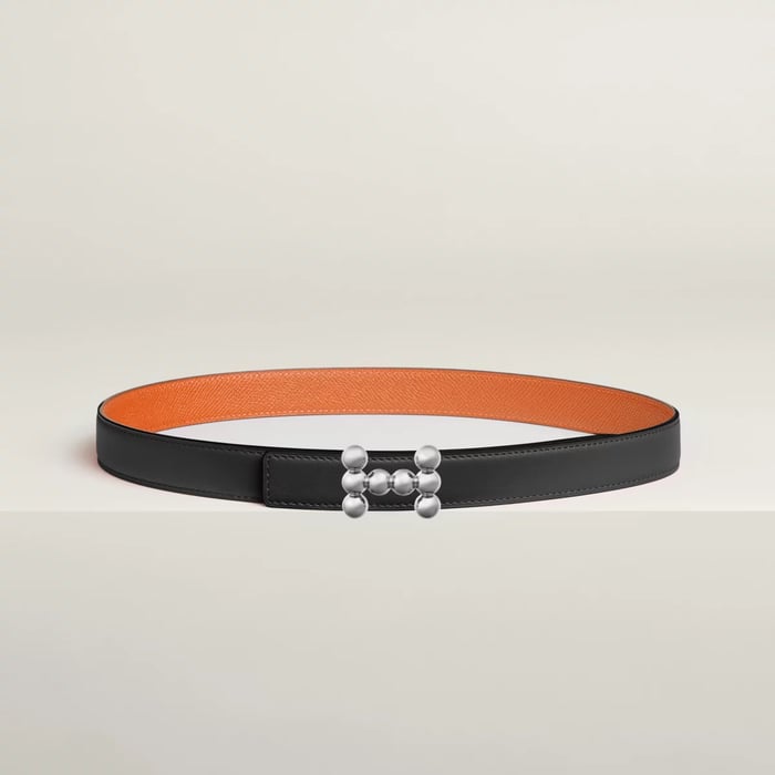 Bubble Belt Buckle & Reversible Leather Strap 24 MM