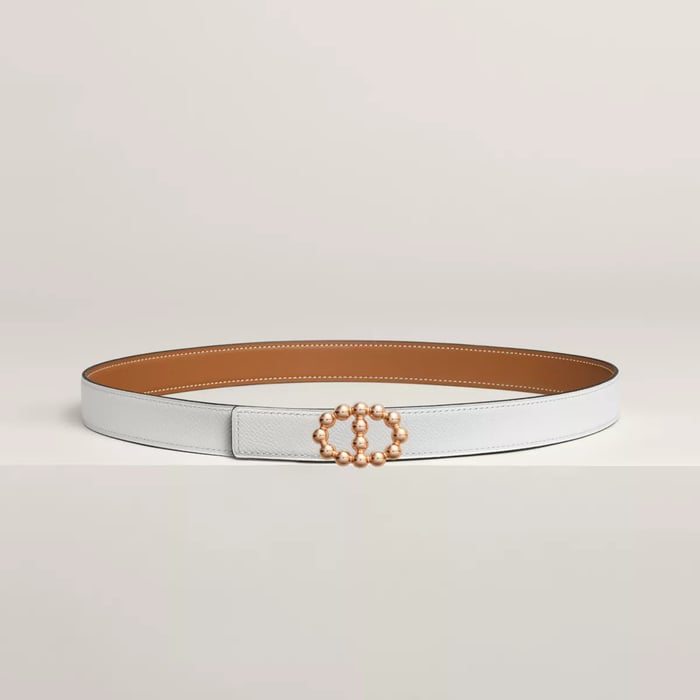 Maillon Bubble Belt Buckle & Reversible Leather Strap 24 MM