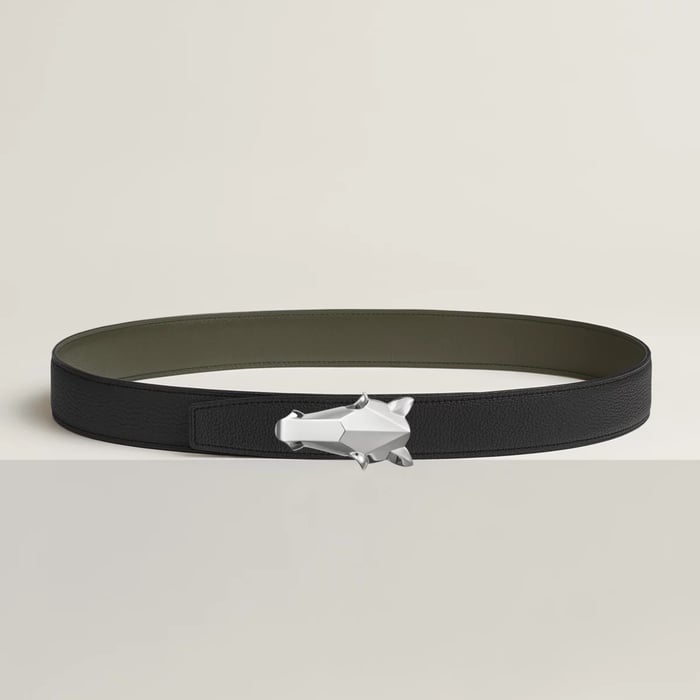 Destrier Belt Buckle & Reversible Leather Strap 32 MM