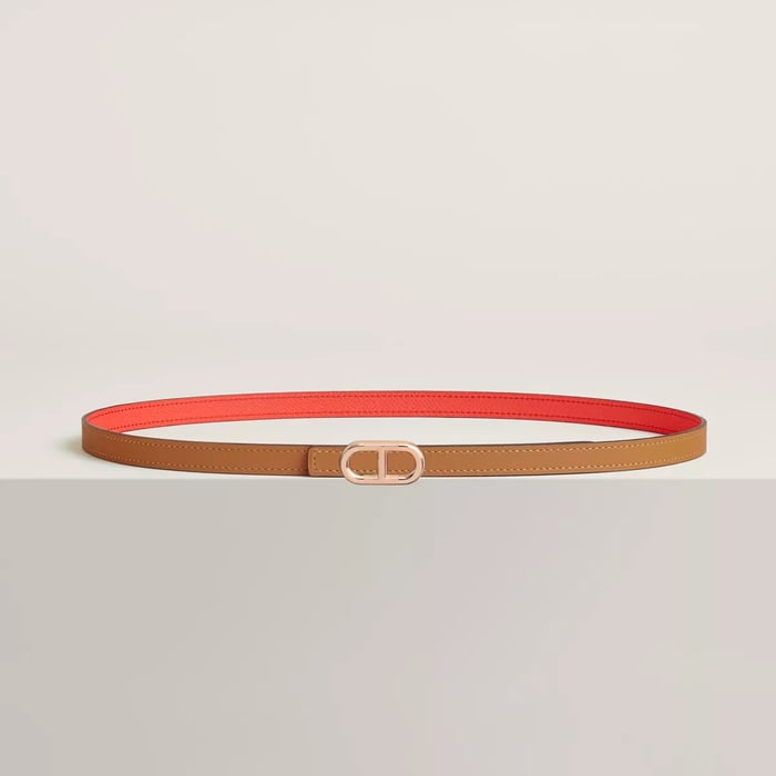 Maillon H belt buckle & Reversible leather strap 13 mm
