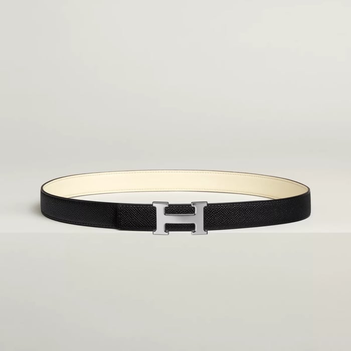 Mini H belt buckle & Reversible leather strap 24 mm