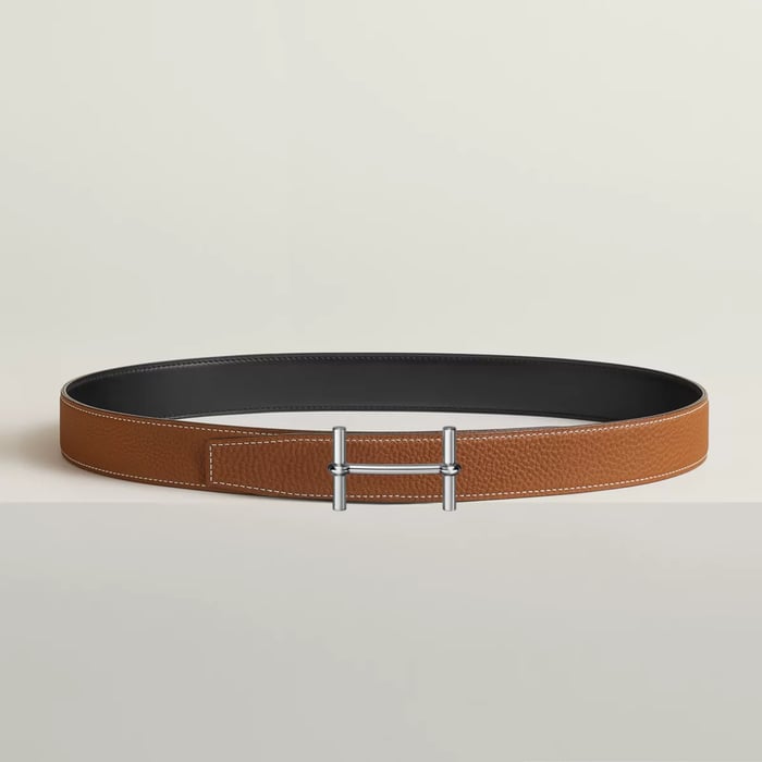 H d'Ancre Belt Buckle & Reversible Leather Strap 32 MM