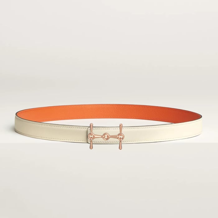 H Equestre Belt Buckle & Reversible Leather Strap 24 MM