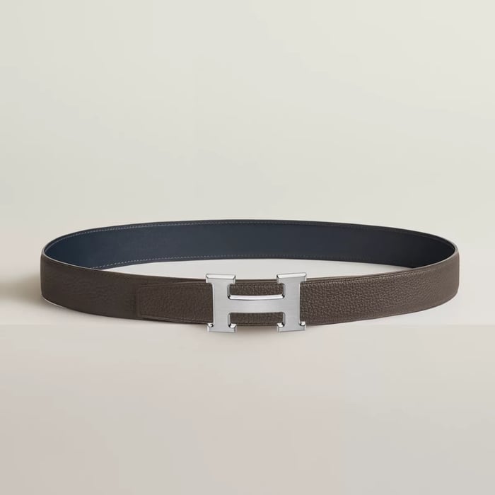 H Belt Buckle & Reversible Leather Strap 32 MM