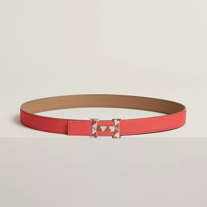 H Email Coeur Belt Buckle & Reversible Leather Strap 24 MM