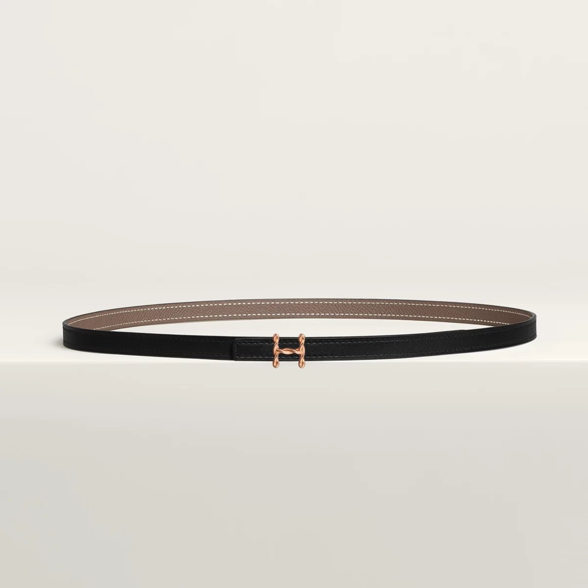 H Torsade belt buckle & Reversible leather strap 13 mm