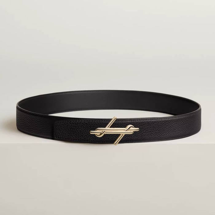 H Noue Belt Buckle & Reversible Leather Strap 38 MM