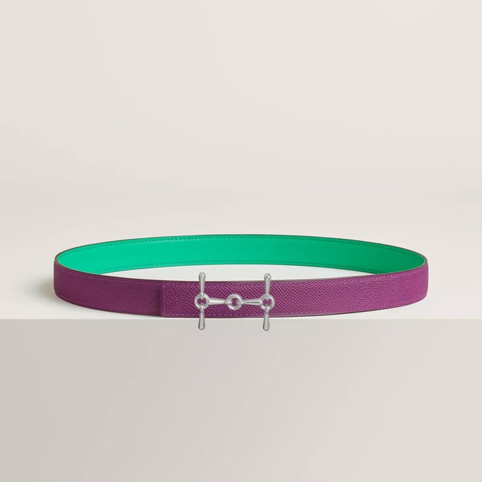H Equestre Belt Buckle & Reversible Leather Strap 24 MM