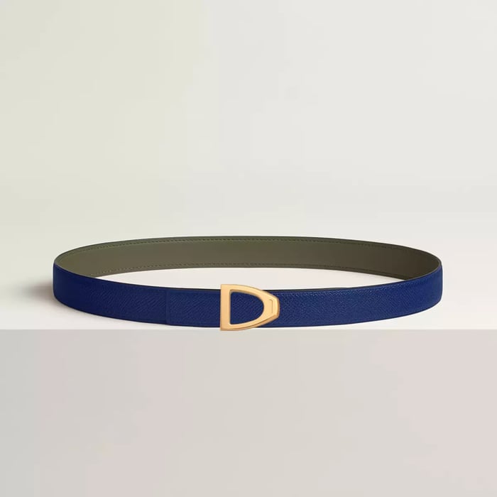 Cavaliere Belt Buckle & Reversible Leather Strap 24 MM