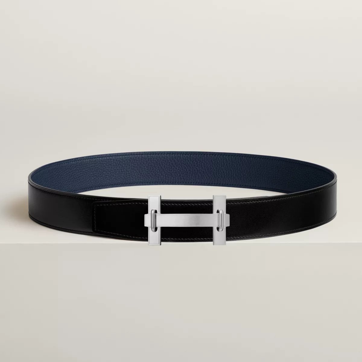H Jumping belt buckle & Reversible leather strap 38 mm