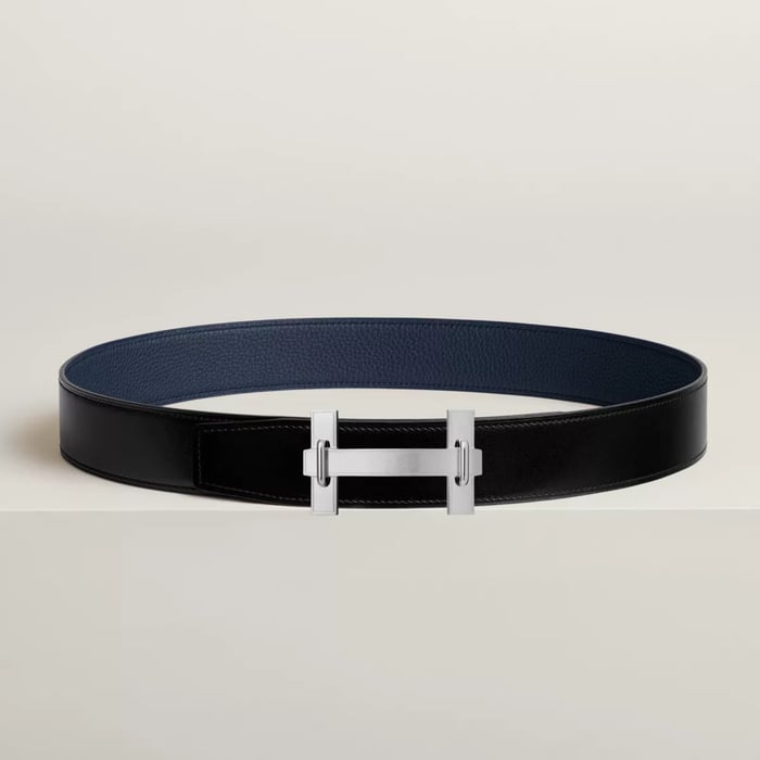 H Jumping Belt Buckle & Reversible Leather Strap 38 MM