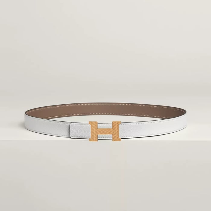 Mini Constance Guillochee Belt Buckle & Reversible Leather Strap 24 MM