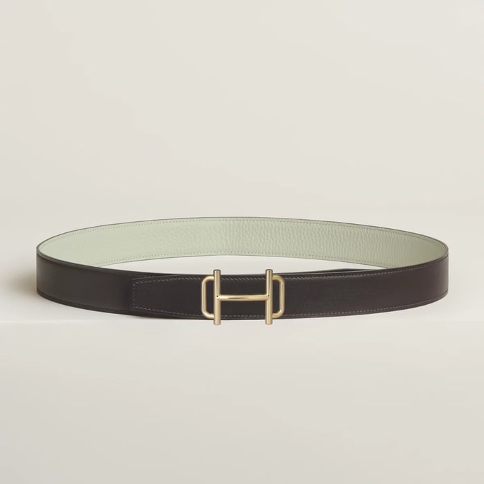 Royal Belt Buckle & Reversible Leather Strap 32 MM