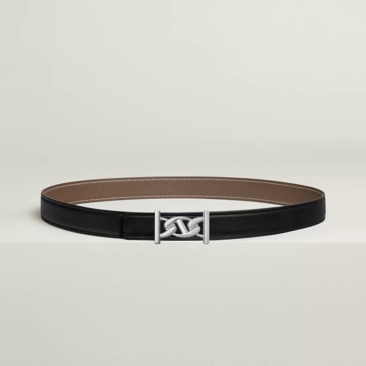 My H belt buckle & Reversible leather strap 24 mm