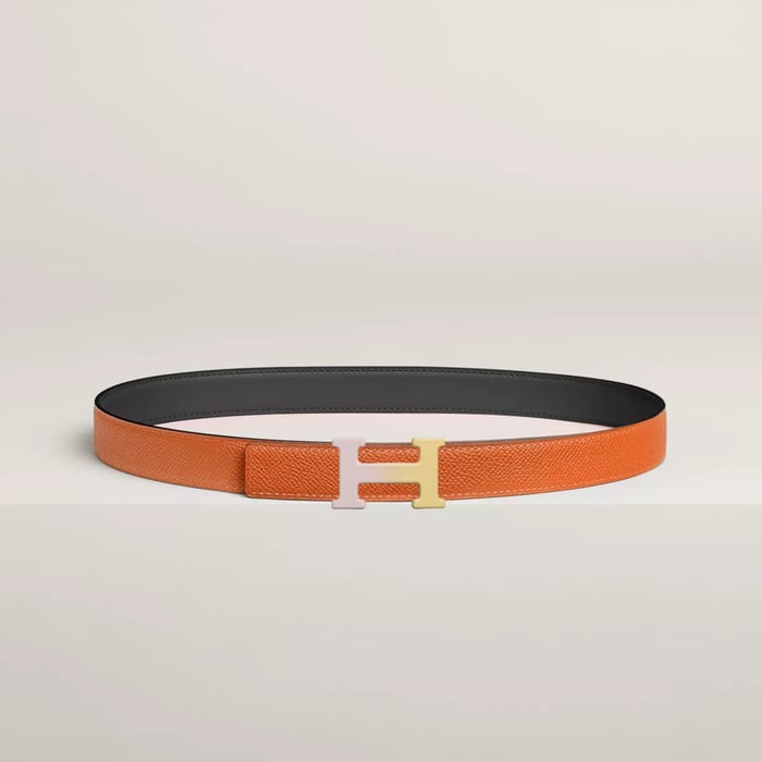 H Email Fusion Belt Buckle & Reversible Leather Strap 24 MM