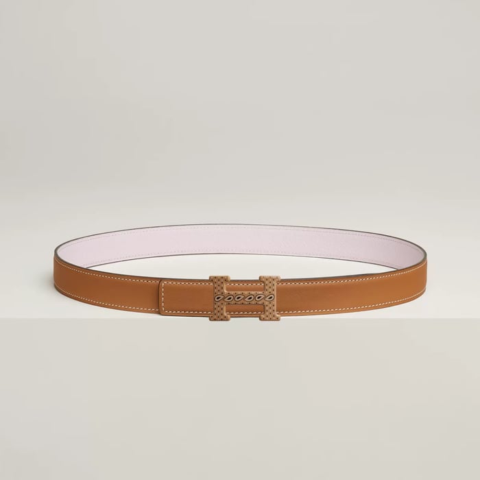 H Email Bandana belt buckle & Reversible leather strap 24 mm