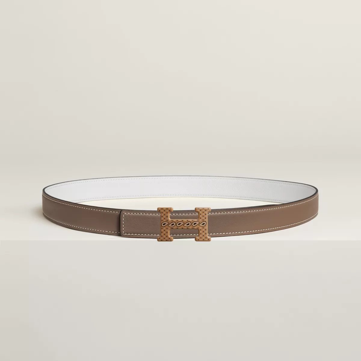 H Email Bandana belt buckle & Reversible leather strap 24 mm