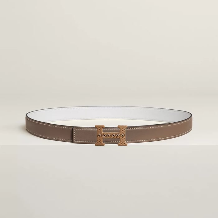 H Email Bandana belt buckle & Reversible leather strap 24 mm