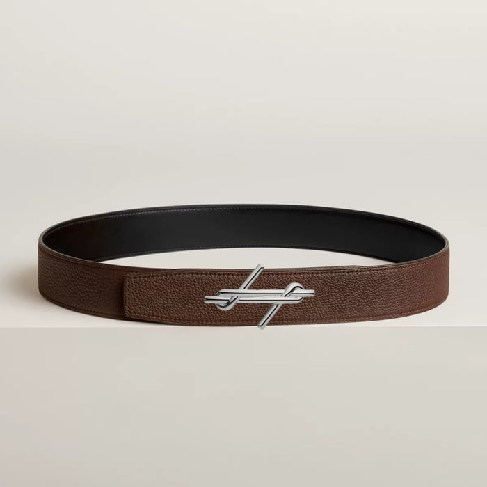 H Noue Belt Buckle & Reversible Leather Strap 38 MM