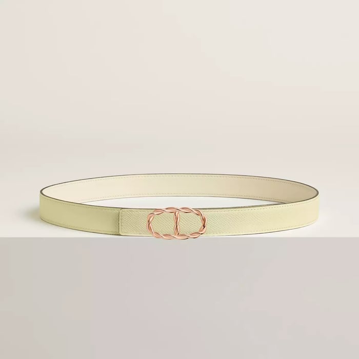 Maillon Torsade Belt Buckle & Reversible Leather Strap 24 MM