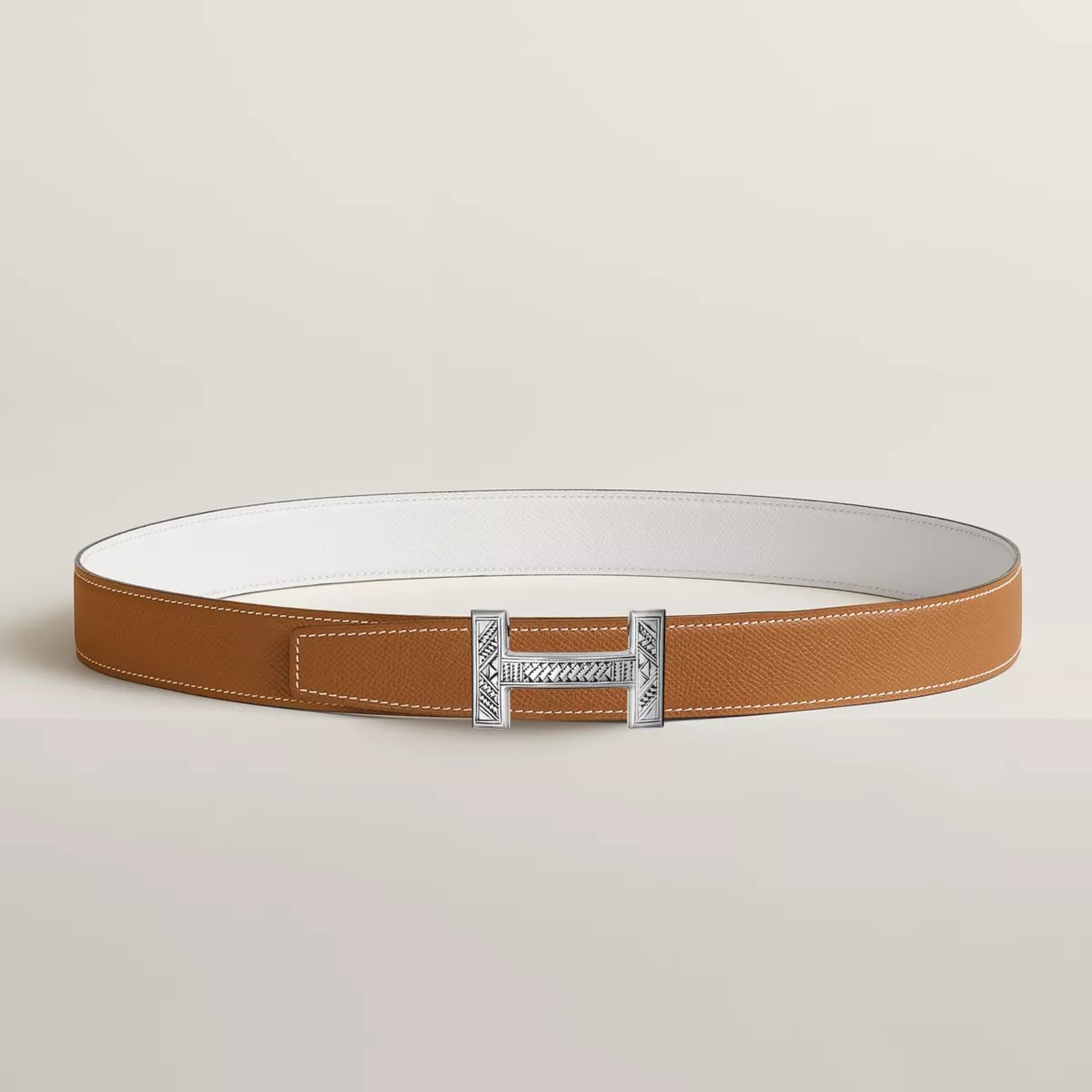 Quizz Touareg belt buckle & Reversible leather strap 32 mm