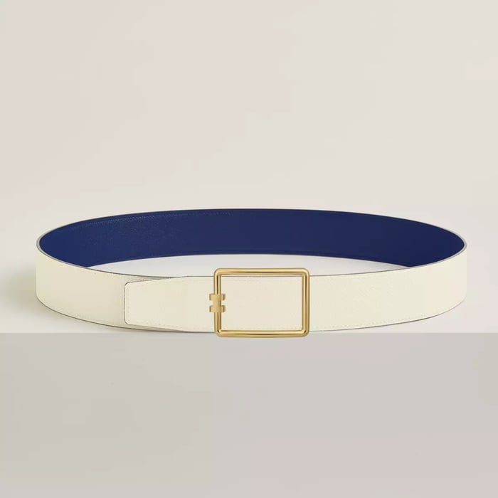 Tube H Belt Buckle & Reversible Leather Strap 38 MM