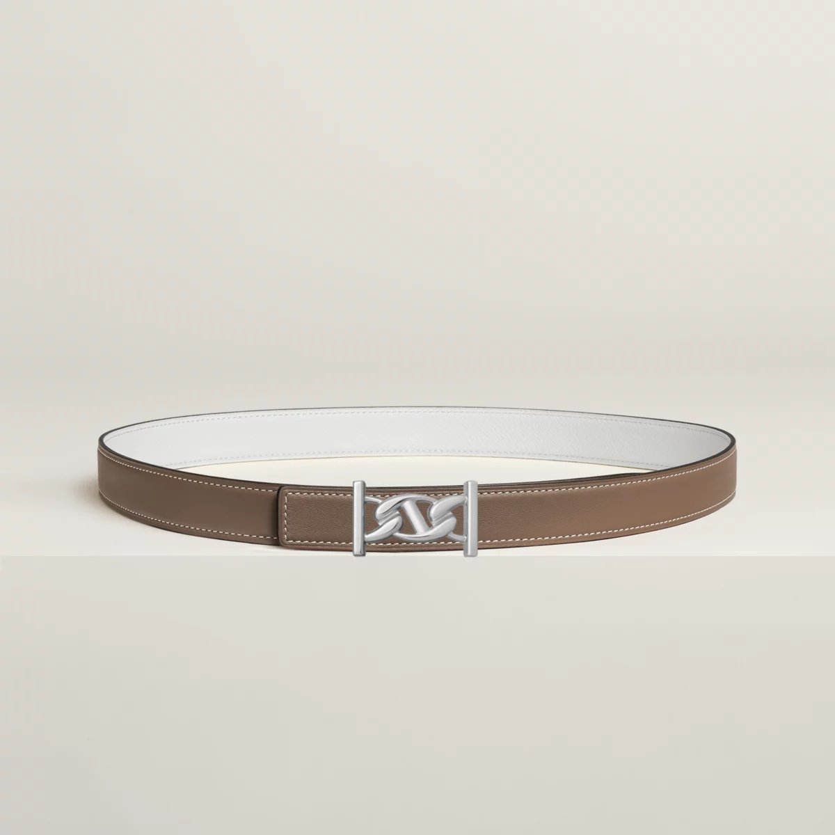 My H belt buckle & Reversible leather strap 24 mm