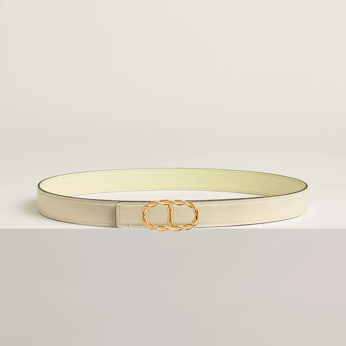 Maillon Torsade belt buckle & Reversible leather strap 24 mm