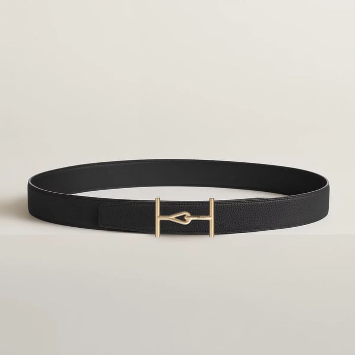 Jumbo Belt Buckle & Reversible Leather Strap 32 MM