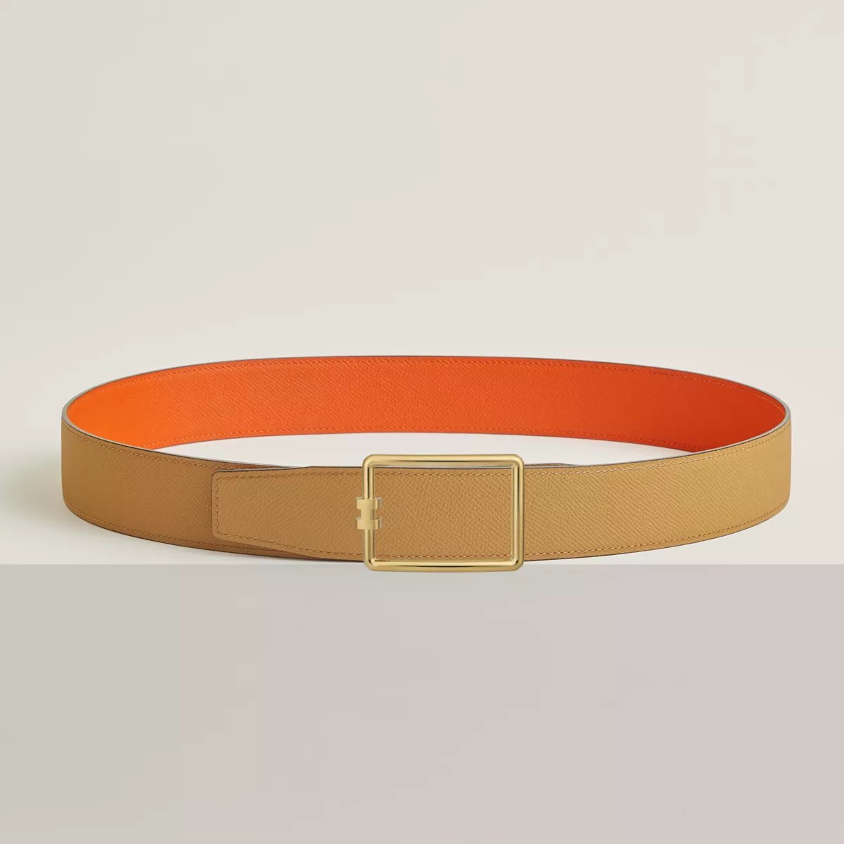 Tube H belt buckle & Reversible leather strap 38 mm