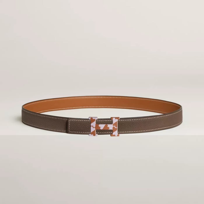 H Email Coeur Belt Buckle & Reversible Leather Strap 24 MM