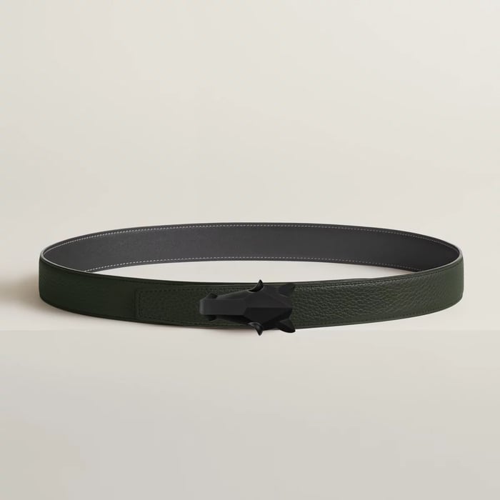 Destrier Belt Buckle & Reversible Leather Strap 32 MM