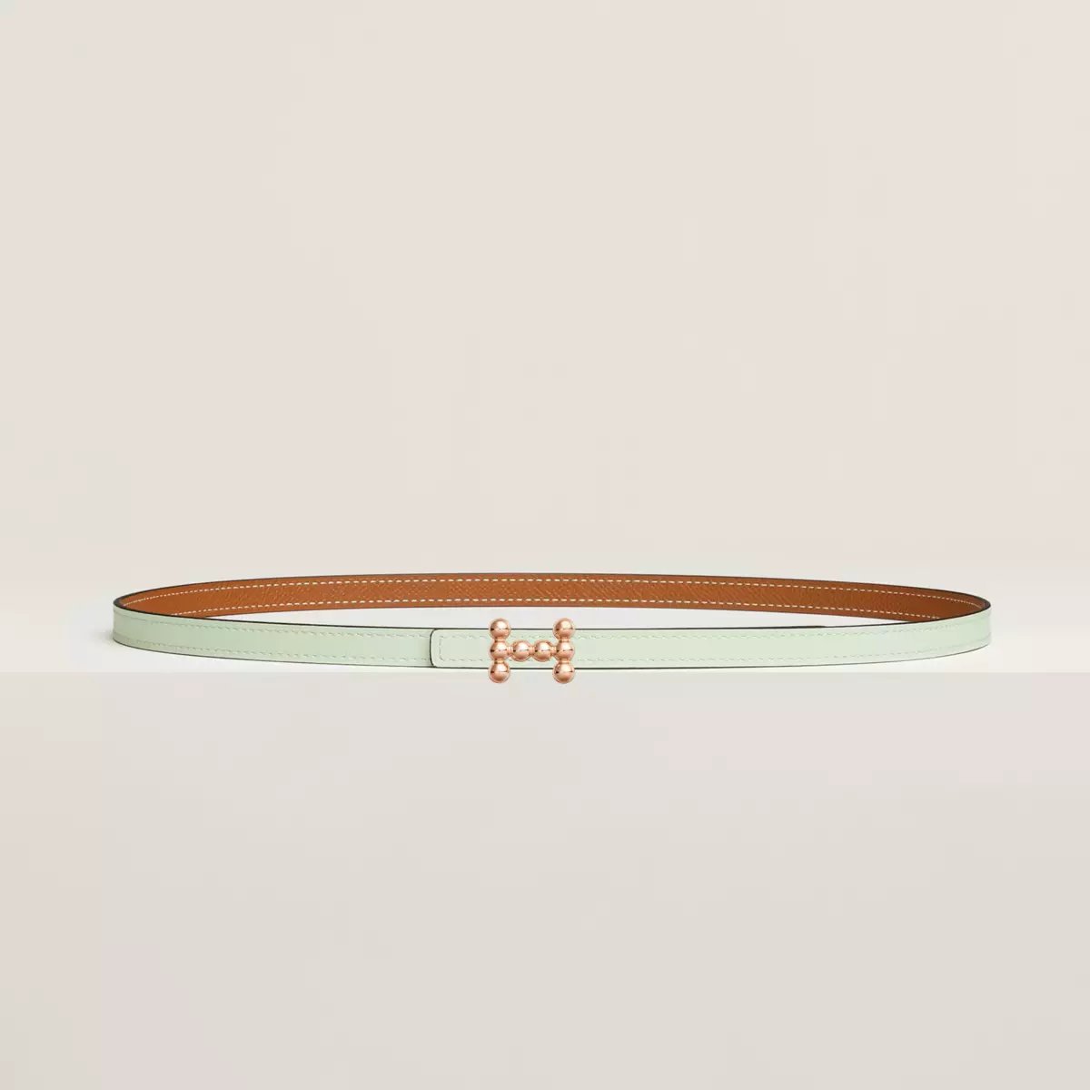 Bubble belt buckle & Reversible leather strap 13 mm
