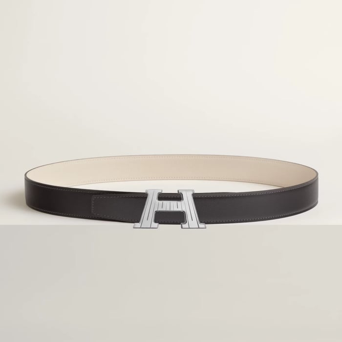 H Take Off Belt Buckle & Reversible Leather Strap 32 MM
