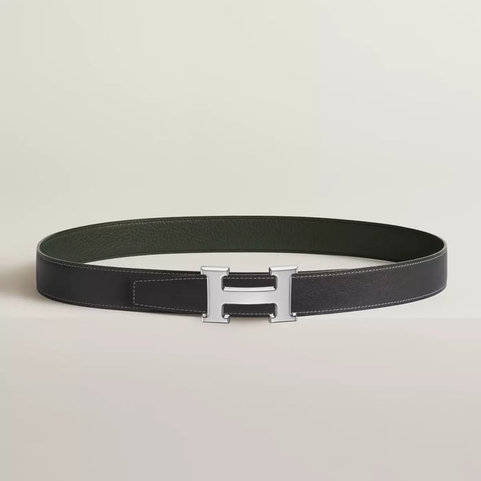 H Belt Buckle & Reversible Leather Strap 32 MM