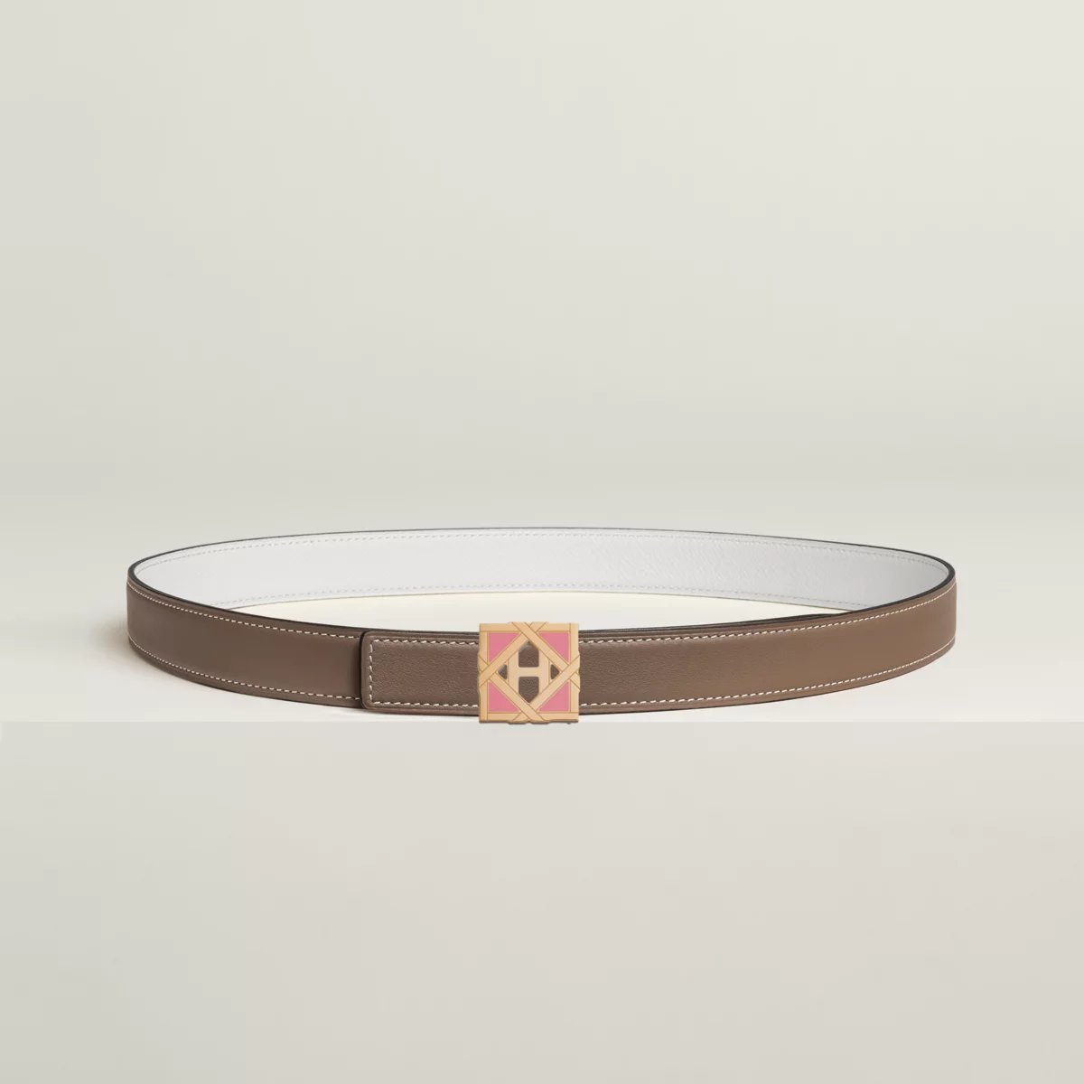 H Roseraie belt buckle & Reversible leather strap 24 mm