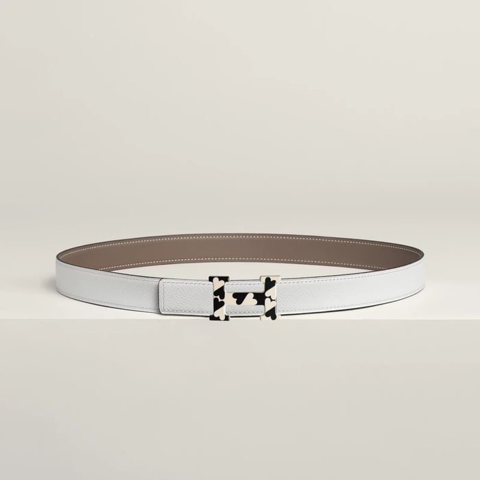 H Email Coeur Belt Buckle & Reversible Leather Strap 24 MM