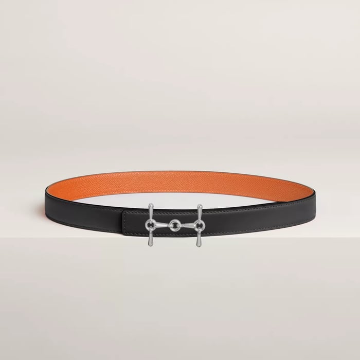 H Equestre belt buckle & Reversible leather strap 24 mm