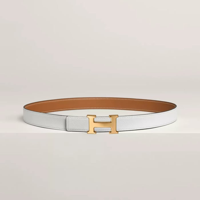 Mini H Belt Buckle & Reversible Leather Strap 24 MM