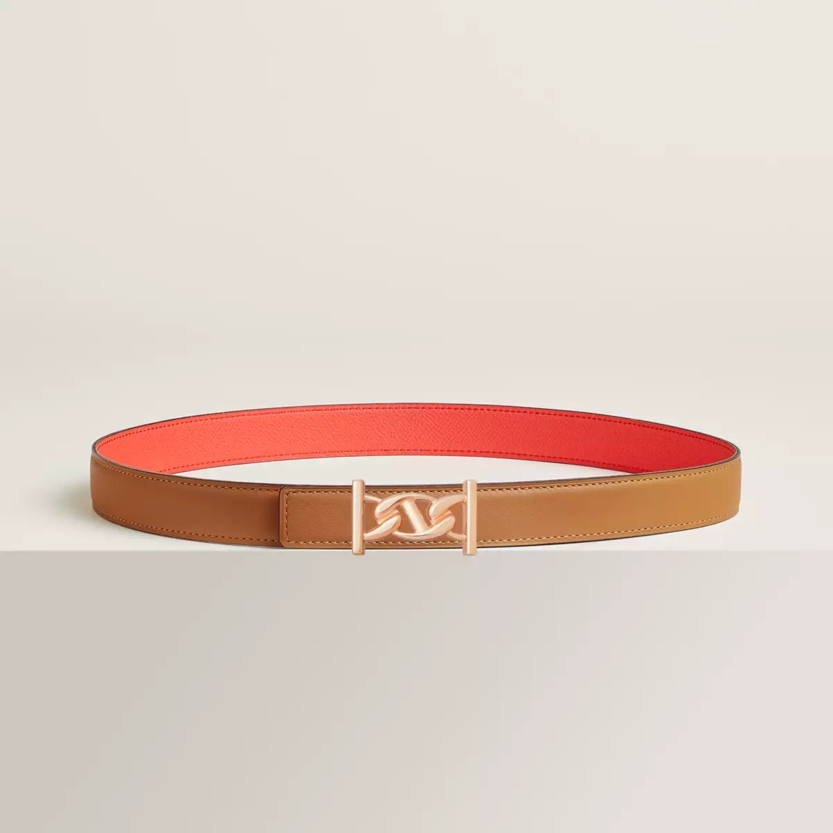 My H belt buckle & Reversible leather strap 24 mm